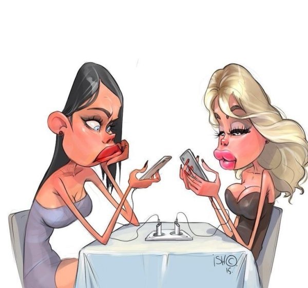 Карикатуры на мужчин и женщин