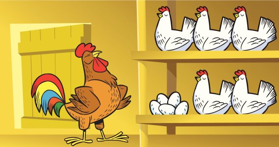 Куры и курятник рисовать