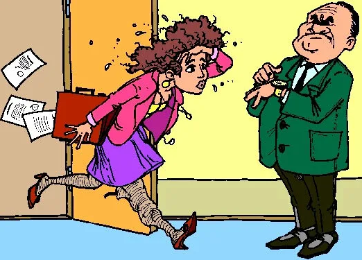 Опоздание карикатура