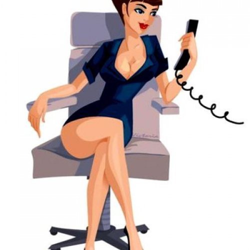 Шарж женщина в платье