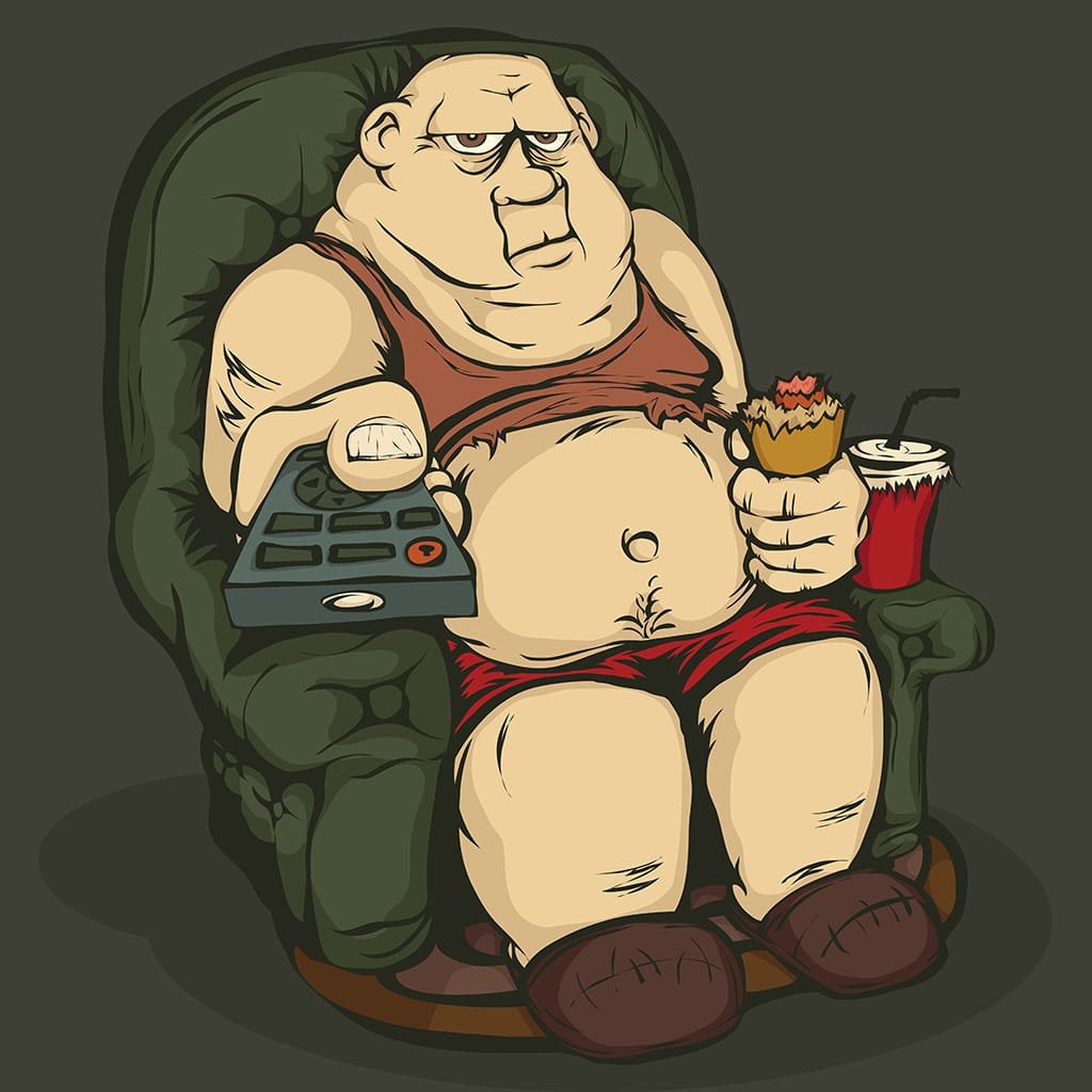 Толстый человек в кресле