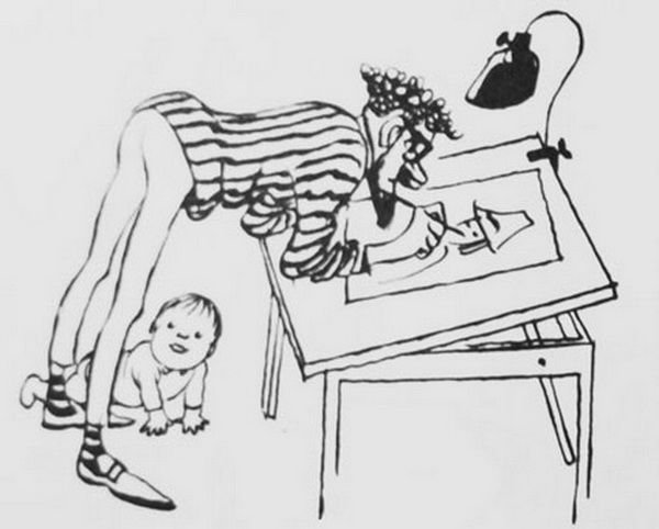 Человек под столом рисунок