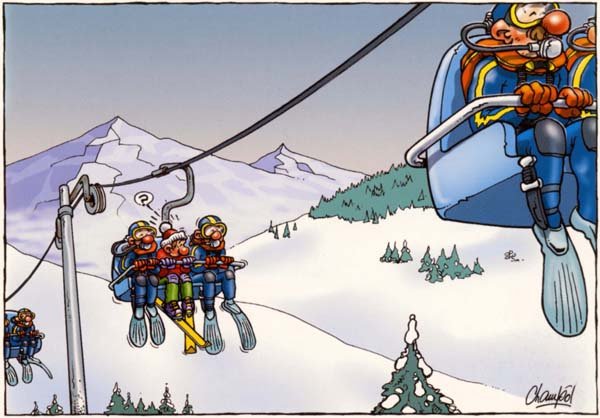 Карикатура сноубордисты и лыжники (43 фото)