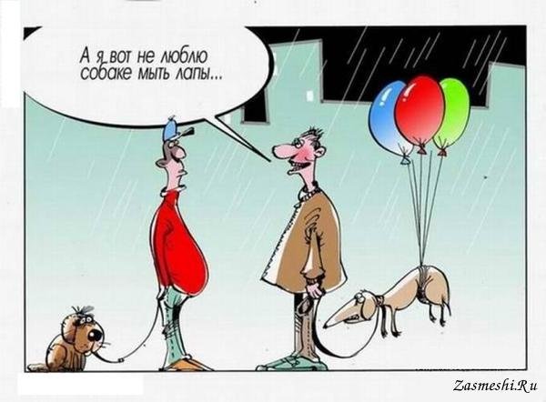 Карикатура собака на поводке