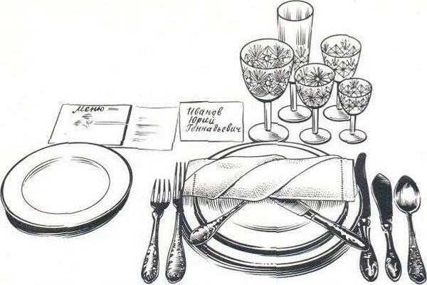 Эскиз сервировки стола