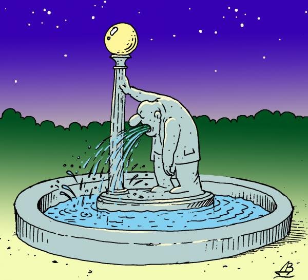 Фонтан карикатура