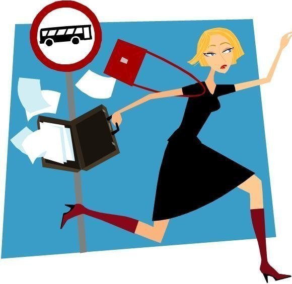 Бежит на работу