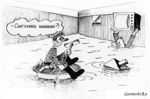 Потоп в квартире карикатура
