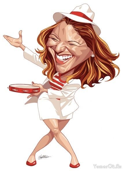 Карикатуры танцующих девушек