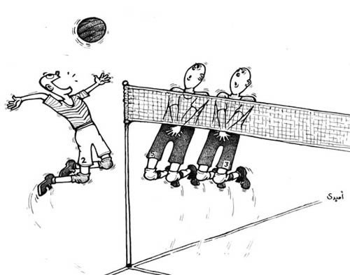 Волейболист карикатура