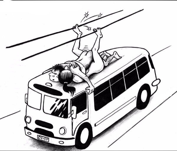 Троллейбус карикатура