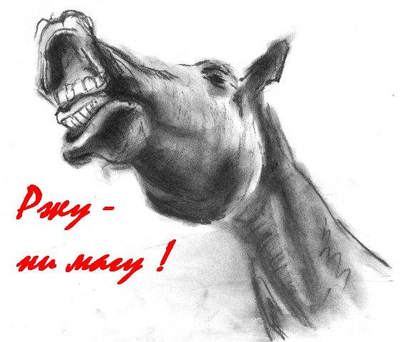 Карикатура ржущая лошадь