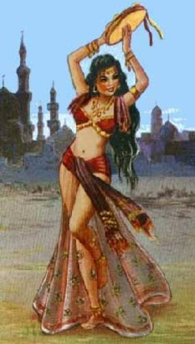 Танец живота в живописи в круглой раме