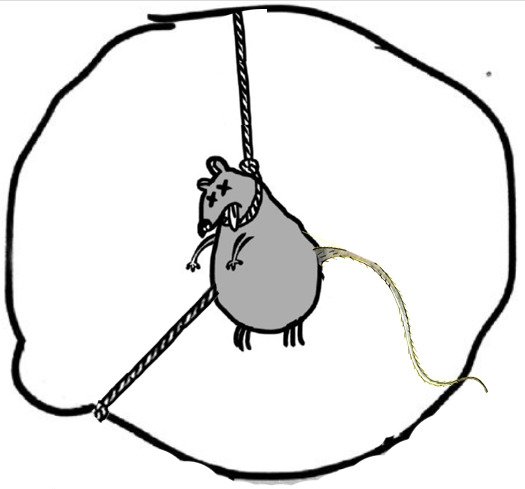 Мышь повесилась карикатура