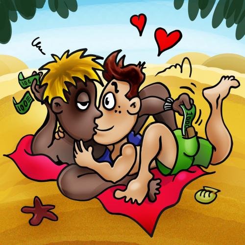 Поцелуй мультяшный прикольный