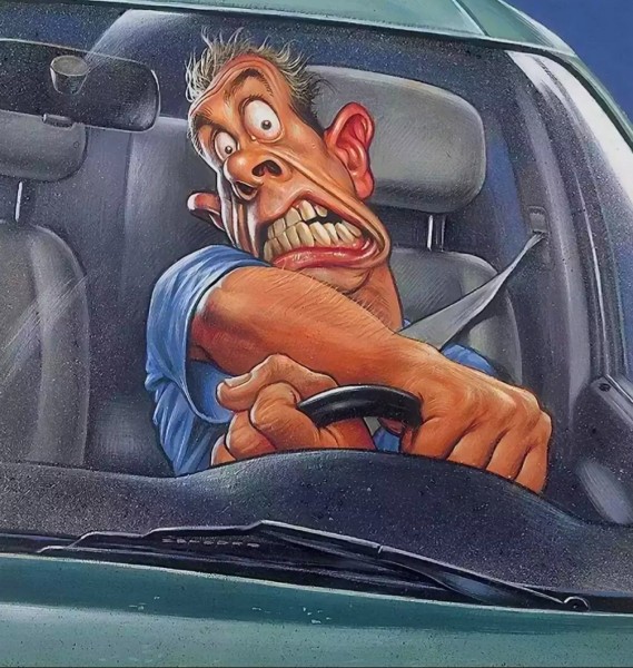 Водитель карикатура