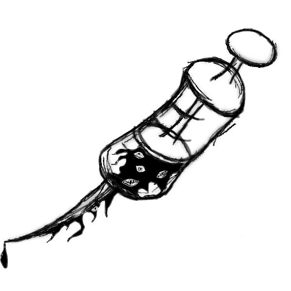Рисунок бутылка и шприц