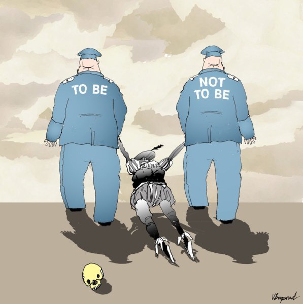 В жизни главное не сдаваться карикатура