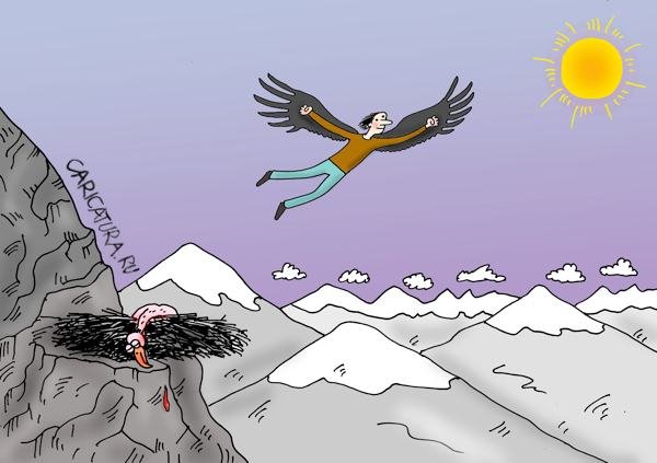 Мужик с крыльями карикатура