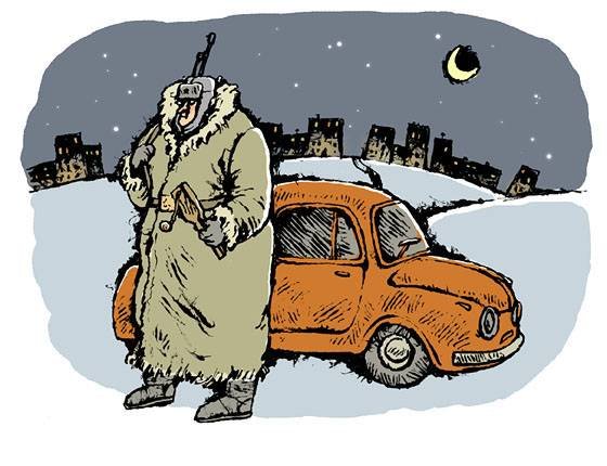 Угнали машину карикатура