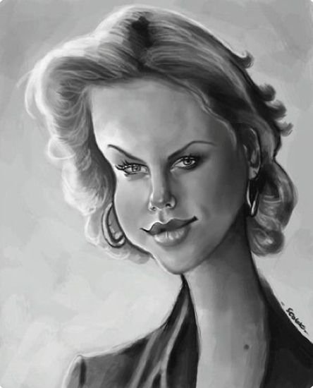 Шарлиз Терон шарж