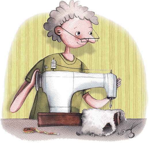 Швея карикатура