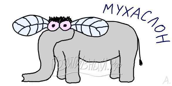 Рисунок к фразеологизму делать из мухи слона