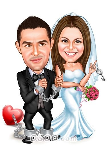 Свадебные шаржи на жениха и невесту