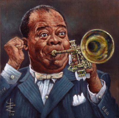 Луи Армстронг шарж