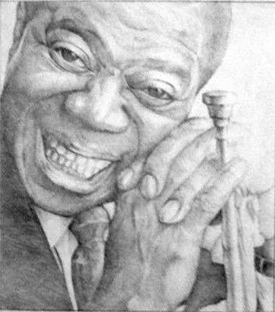 Трубач Луи Армстронг шарж