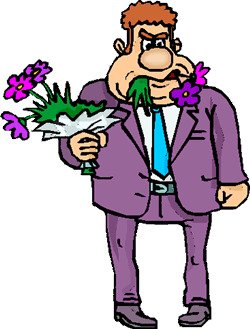 Карикатура с цветами