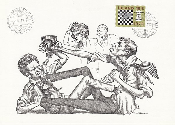 Карикатуры Спасский-Фишер 1972