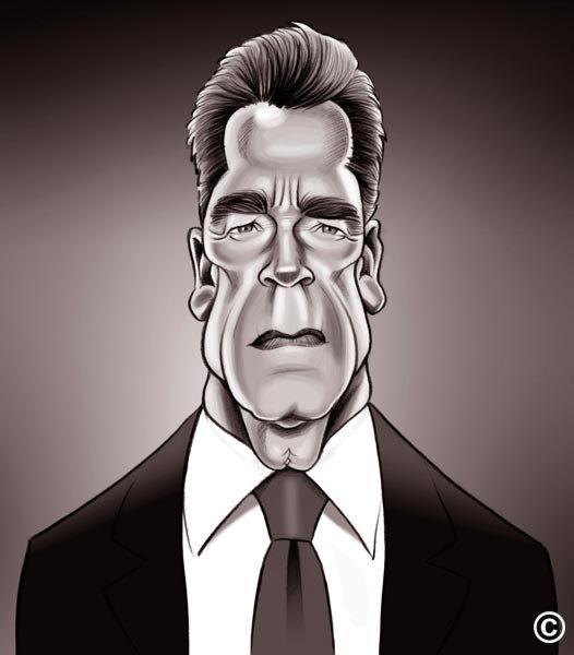 Карикатура на Арнольда Шварценеггера