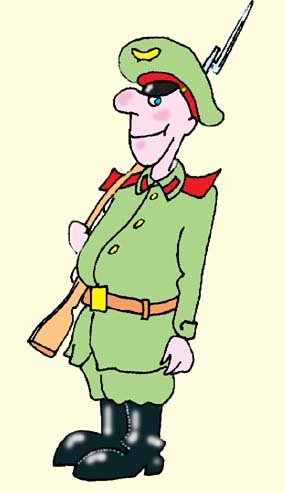 Карикатура генералы и солдаты