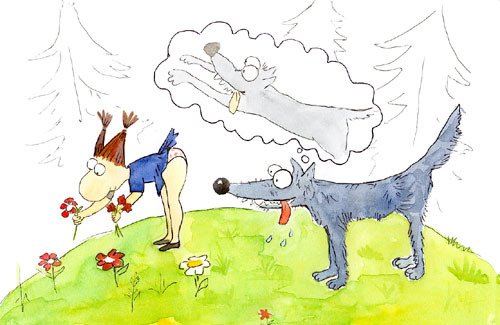 Серый волк карикатура