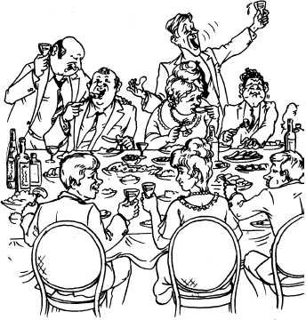 Застолье рисунок