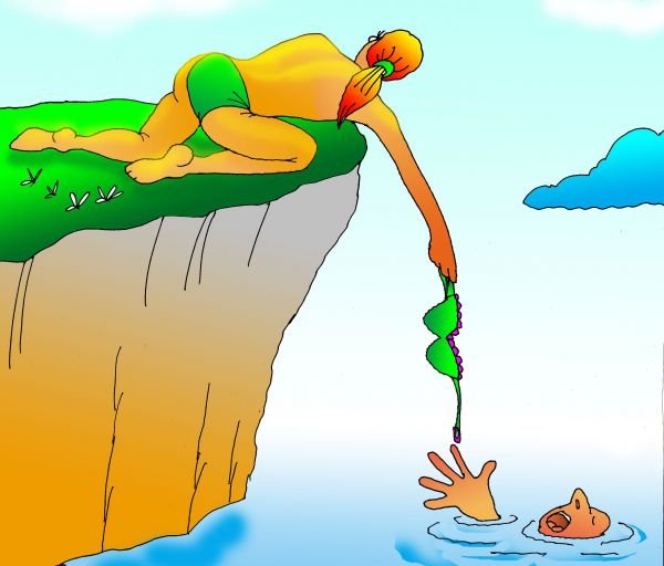 Спасение карикатура