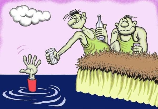 Карикатура утопающий