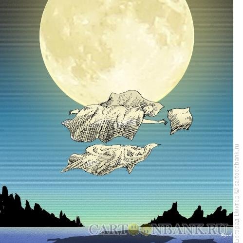 Карикатура сновидения Луна