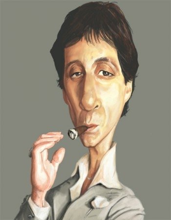 Аль Пачино лицо со шрамом Постер