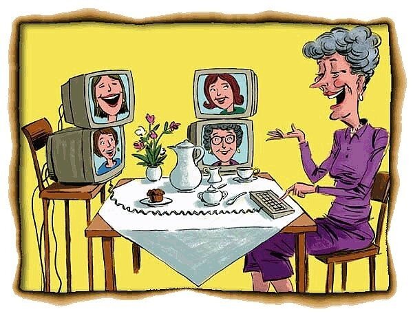 Общение в социальных сетях карикатуры