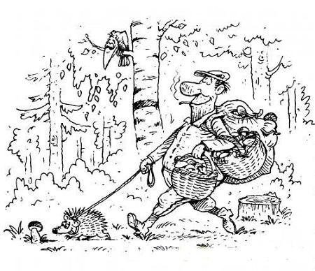 Грибник карикатура