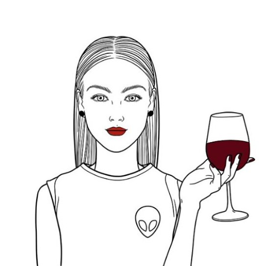 Как нарисовать легко девочку с вином