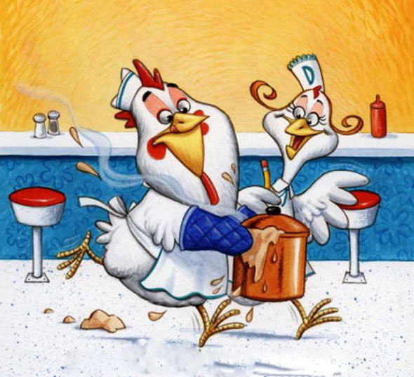 Прикольная курица рисунок