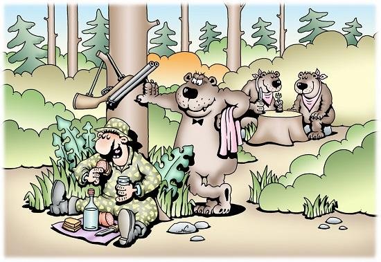 Охотник карикатура