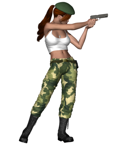 Женщина в военной форме карикатура