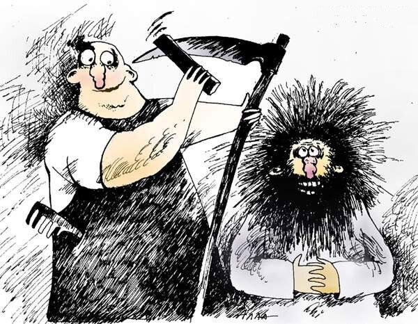 Карикатуры про стрижку в парикмахерской