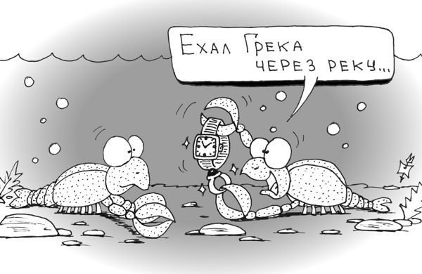 Ехал Грека через реку карикатура