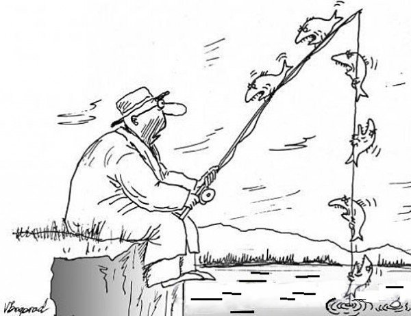 Рыбалка с лодки карикатуры