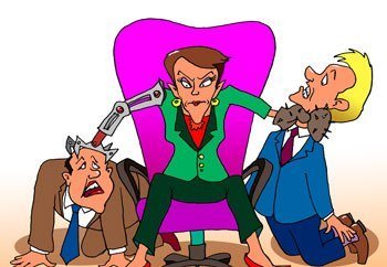 Женщина начальник карикатура